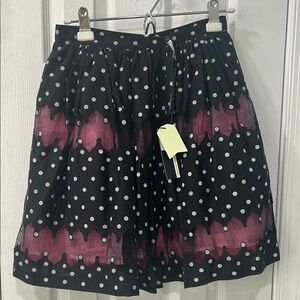 NWT Tracy Reese Black and White Polka Dot Skirt Opetite